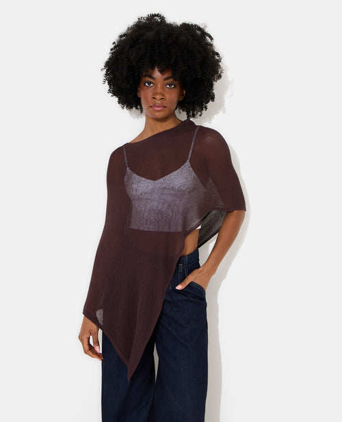 Pull châle asymétrique en maille ajourée - PIMKIE - 7