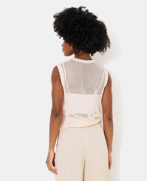 Pull sans manches en maille ajourée - PIMKIE - 5