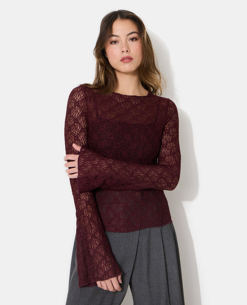 Top en dentelle manches flare - PIMKIE - 1