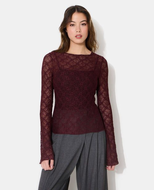 Top en dentelle manches flare - PIMKIE - 5