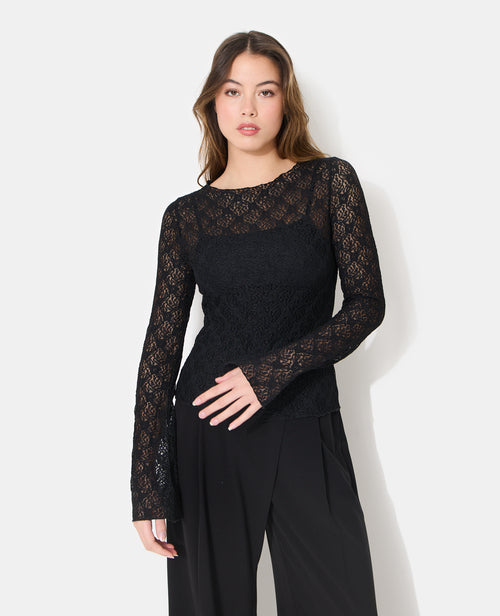 Top en dentelle manches flare - PIMKIE - 7