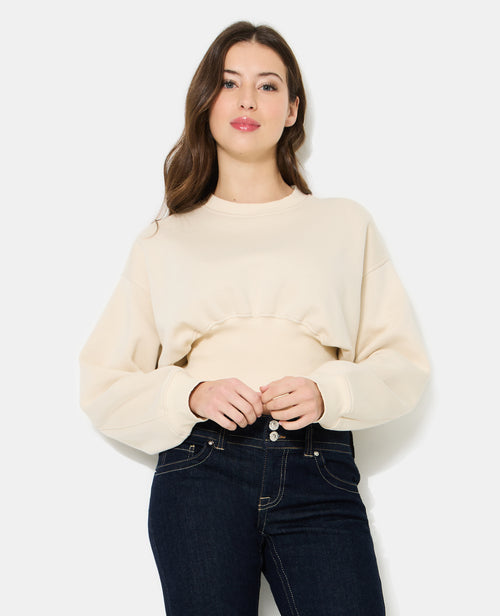 Sweat court avec bord-côtes large - PIMKIE - 5