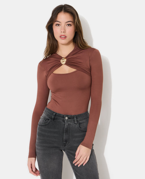 Body manches longues avec détail bijou - PIMKIE - 1