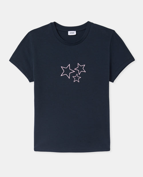 T-shirt ajusté avec étoiles brodées - PIMKIE - 4