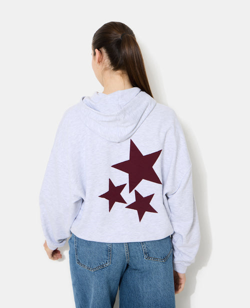Sweat capuche oversize avec étoiles contrastées - PIMKIE - 6