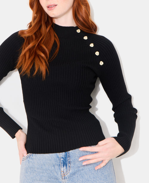 Pull moulant en maille côtelée avec boutons - PIMKIE - 2