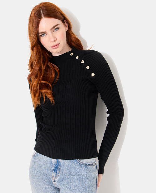 Pull moulant en maille côtelée avec boutons - PIMKIE - 5