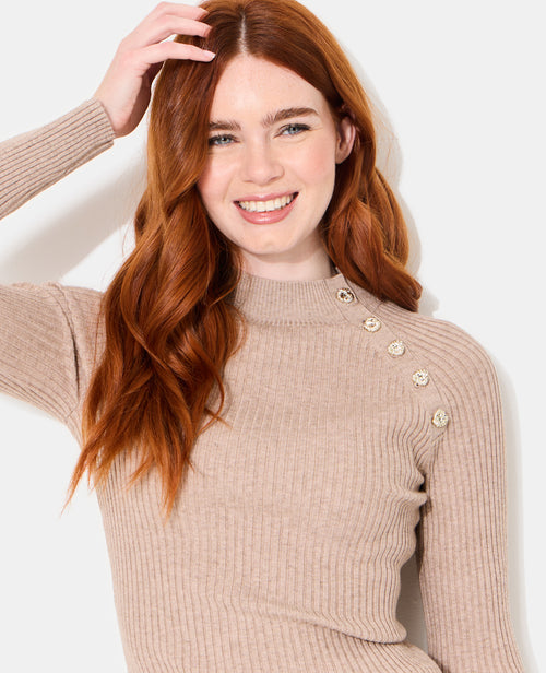 Pull moulant en maille côtelée avec boutons - PIMKIE - 2