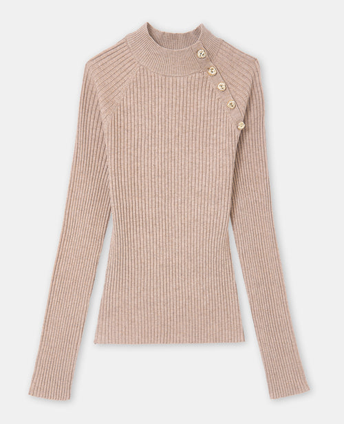 Pull moulant en maille côtelée avec boutons - PIMKIE - 4