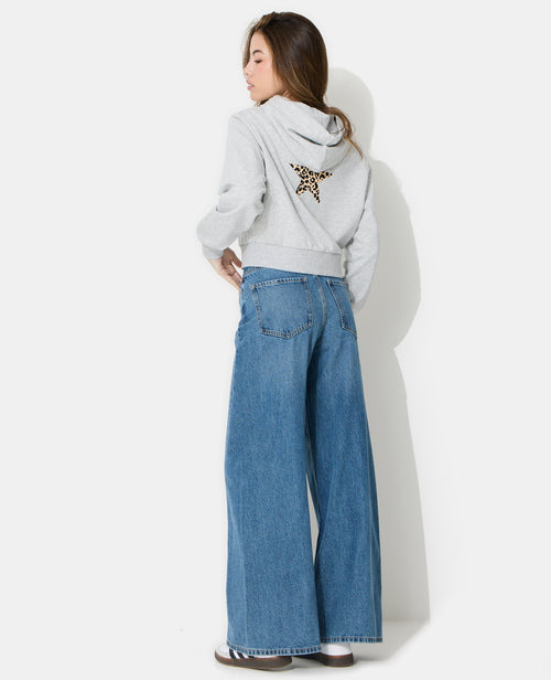 Sweat zippé avec étoile motif léopard - PIMKIE - 3