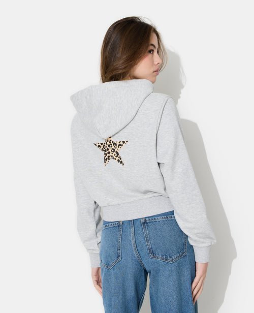 Sweat zippé avec étoile motif léopard - PIMKIE - 6