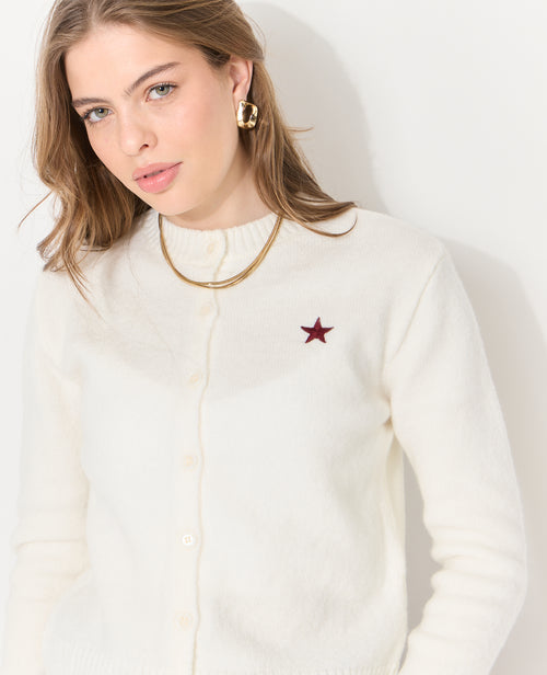 Gilet col rond avec étoile brodée - PIMKIE - 1
