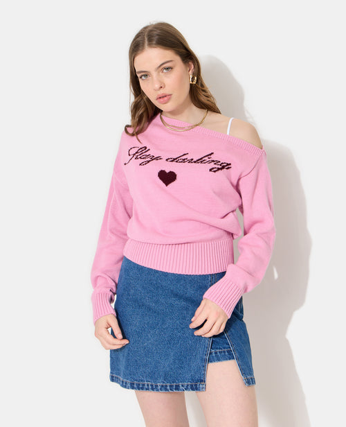 Pull asymétrique avec écriture poitrine - PIMKIE - 1