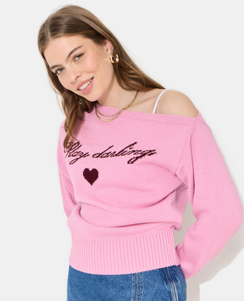 Pull asymétrique avec écriture poitrine - PIMKIE - 5