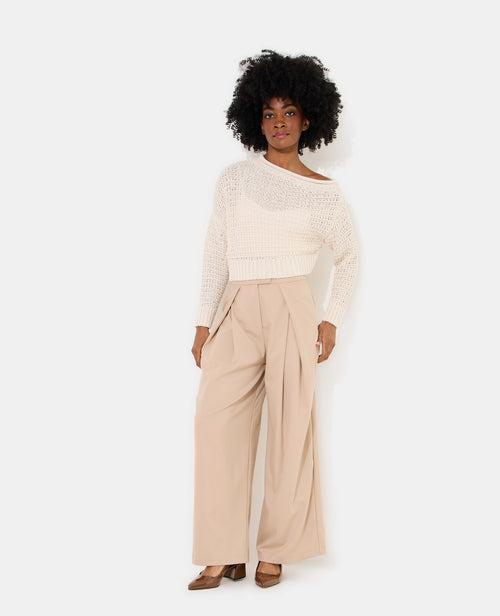 Pull asymétrique en maille ajourée - PIMKIE - 3