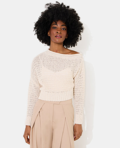 Pull asymétrique en maille ajourée - PIMKIE - 5