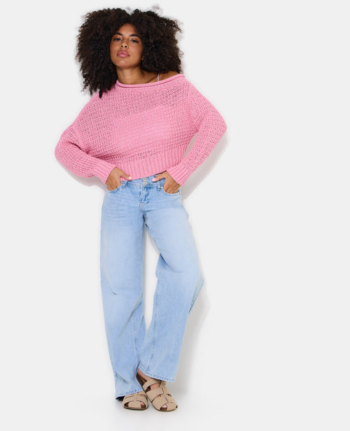 Pull asymétrique en maille ajourée - PIMKIE - 3