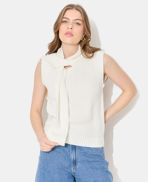 Pull sans manches avec col à nouer - PIMKIE - 5