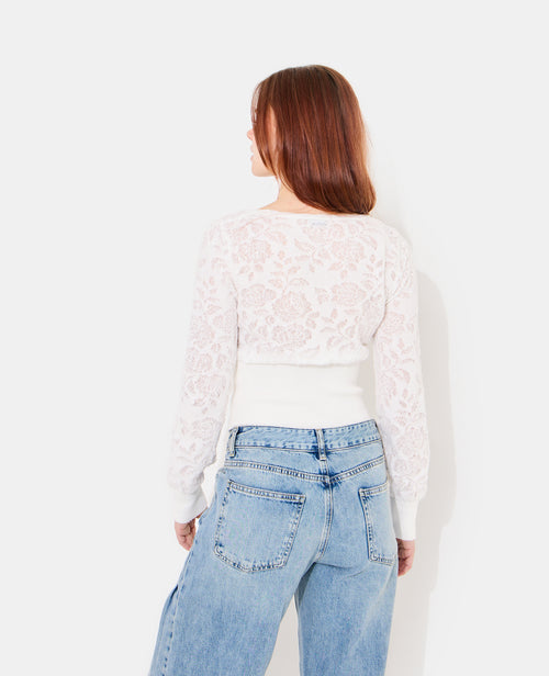 Pull en maille ajourée motif fleurs - PIMKIE - 6