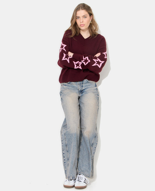 Pull col V avec étoiles - PIMKIE - 3