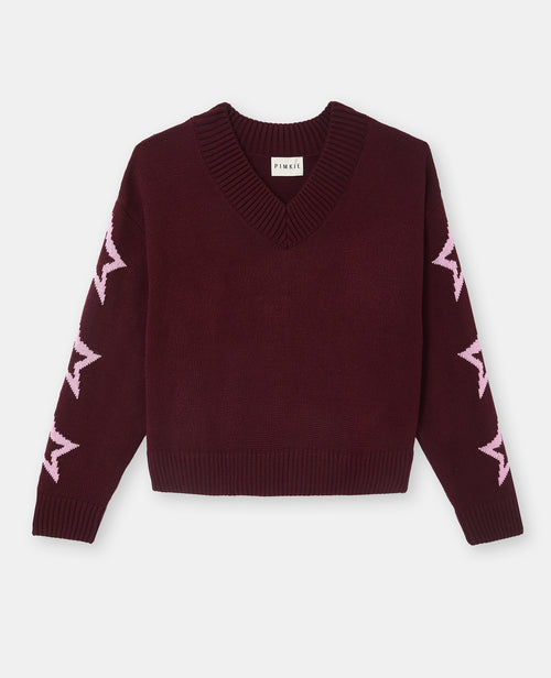 Pull col V avec étoiles - PIMKIE - 4