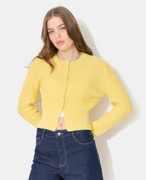 Gilet court en maille ajourée et reliefée - PIMKIE - 5