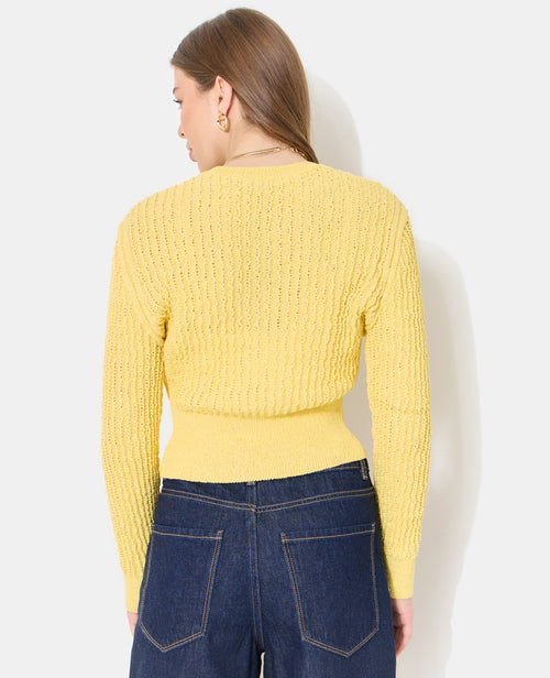 Gilet court en maille ajourée et reliefée - PIMKIE - 6