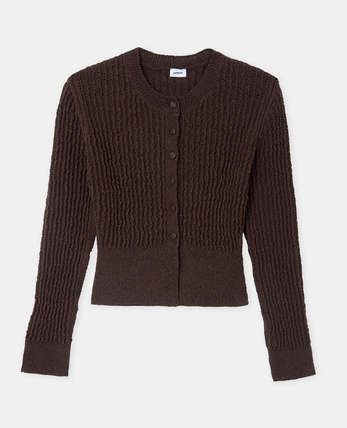 Gilet court en maille ajourée et reliefée - PIMKIE - 4