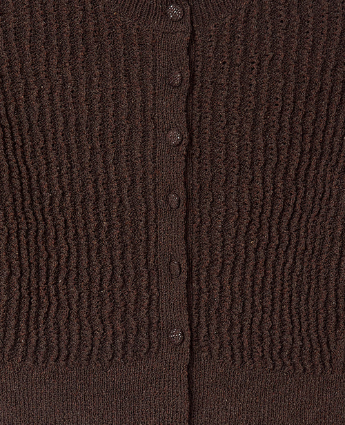 Gilet court en maille ajourée et reliefée - PIMKIE - 7