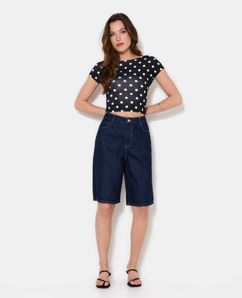 Top court dos ouvert motif pois - PIMKIE - 3