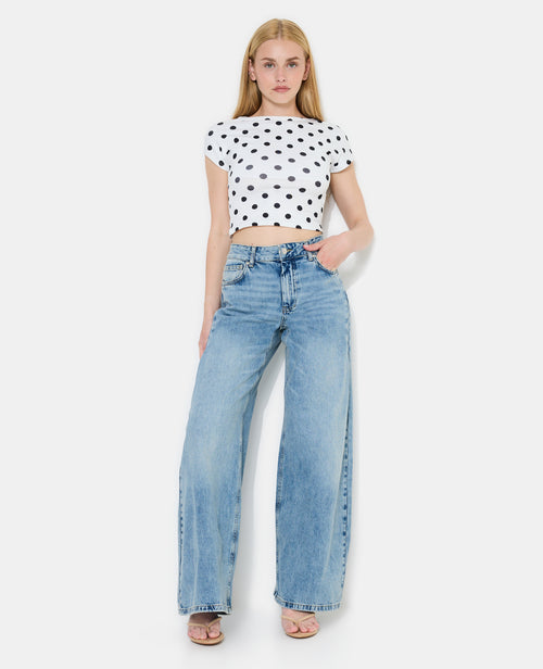 Top court dos ouvert motif pois - PIMKIE - 3
