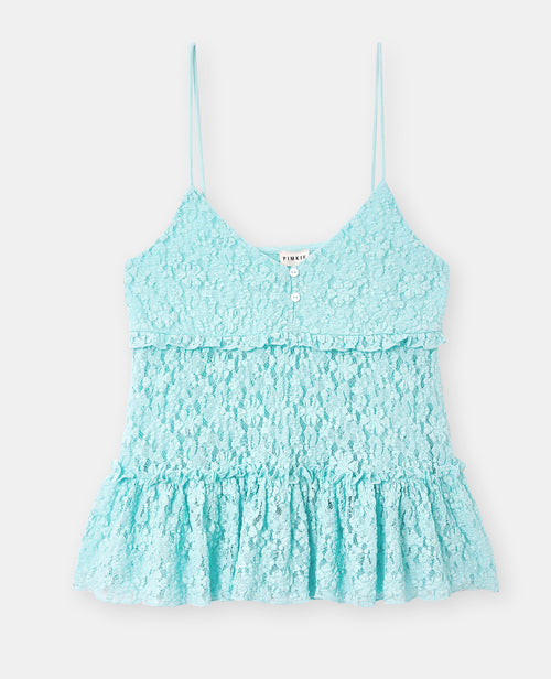 Top à bretelles en dentelle avec boutons et volants - PIMKIE - 4