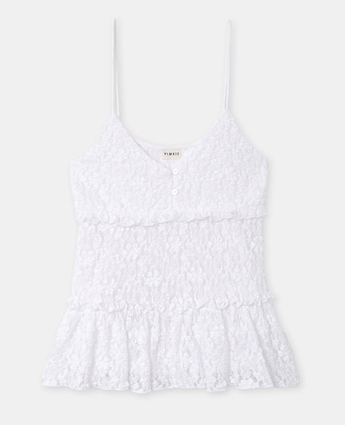 Top à bretelles en dentelle avec boutons et volants - PIMKIE - 4