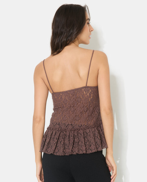 Top à bretelles en dentelle avec boutons et volants - PIMKIE - 6