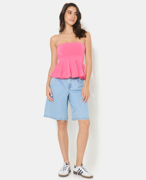 Top bustier peplum avec volant - PIMKIE - 3