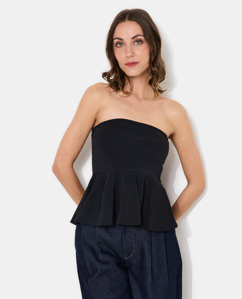 Top bustier peplum avec volant - PIMKIE - 1