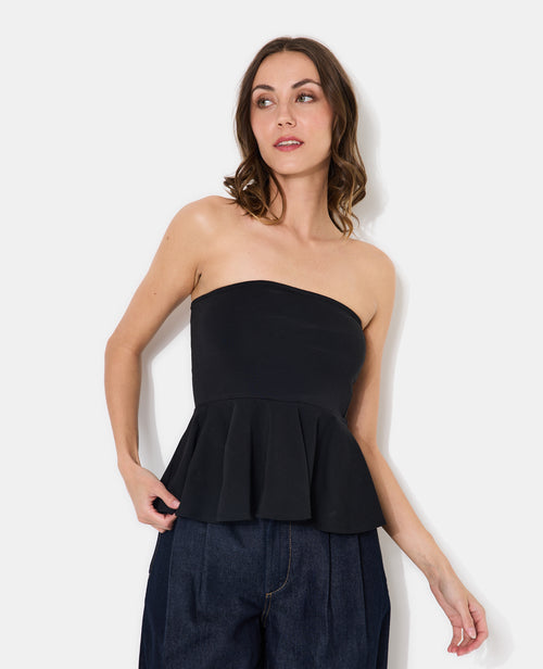 Top bustier peplum avec volant - PIMKIE - 2