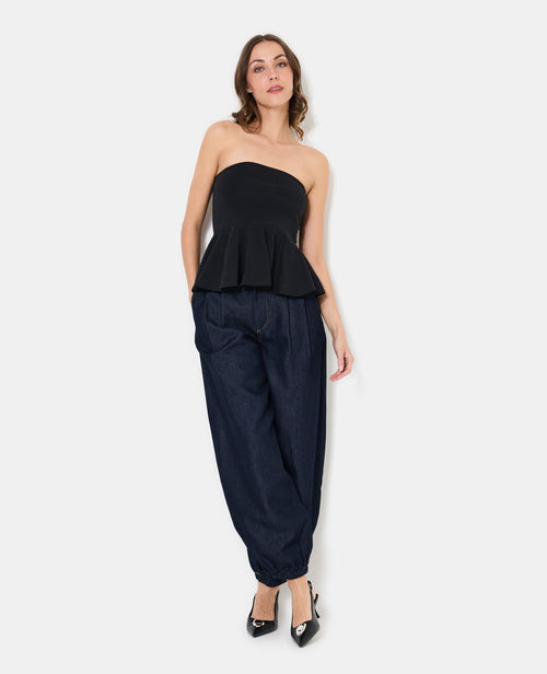 Top bustier peplum avec volant - PIMKIE - 3