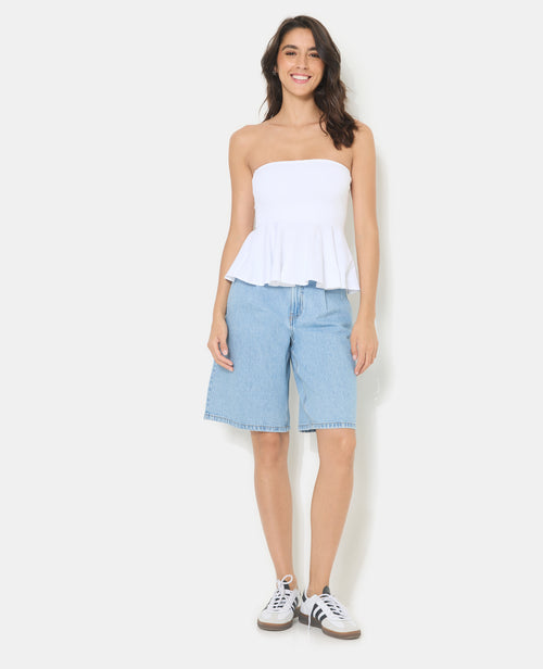 Top bustier peplum avec volant - PIMKIE - 3