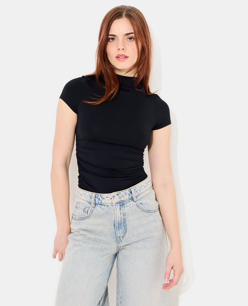 T-shirt avec col montant et fronces côtés - PIMKIE - 1