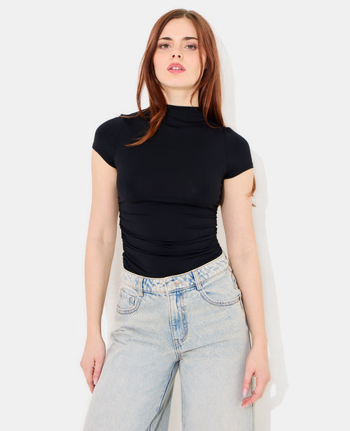 T-shirt avec col montant et fronces côtés - PIMKIE - 5