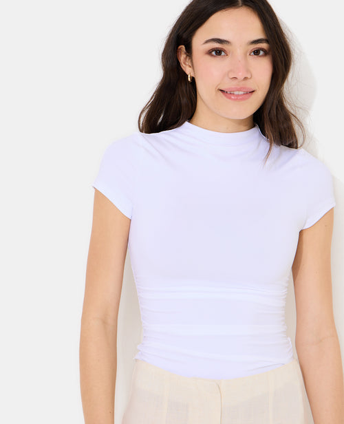 T-shirt avec col montant et fronces côtés - PIMKIE - 2