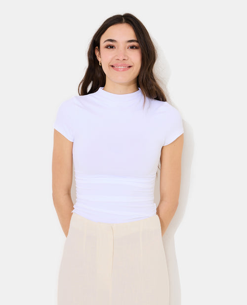 T-shirt avec col montant et fronces côtés - PIMKIE - 5