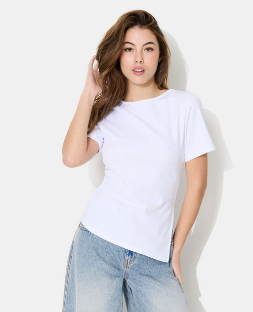 T-shirt asymétrique avec fronces - PIMKIE - 1