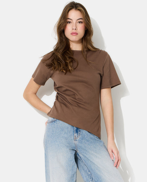 T-shirt asymétrique avec fronces - PIMKIE - 1