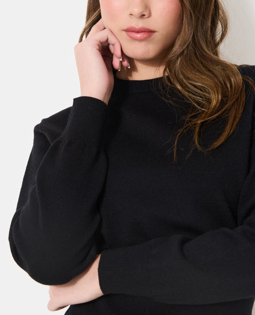 Pull col rond court avec détails bord-côtes - PIMKIE - 2