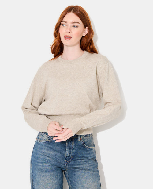 Pull col rond court avec détails bord-côtes - PIMKIE - 1