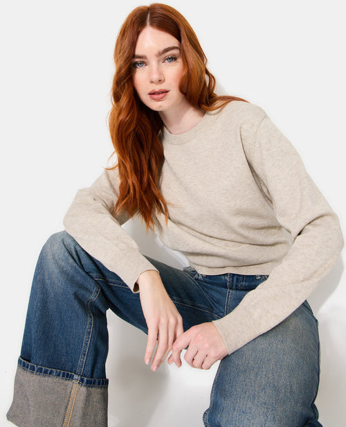 Pull col rond court avec détails bord-côtes - PIMKIE - 7