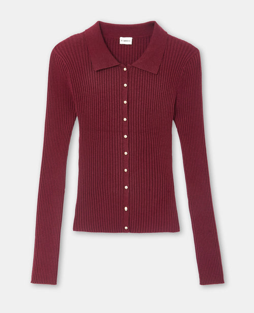 Gilet fin en maille côtelée avec boutons dorés - PIMKIE - 4