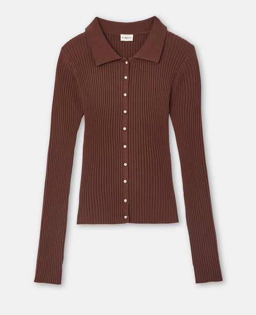 Gilet fin en maille côtelée avec boutons dorés - PIMKIE - 4